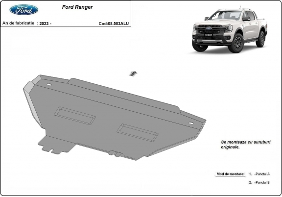 Aluminum radiator guard for Ford Ranger
