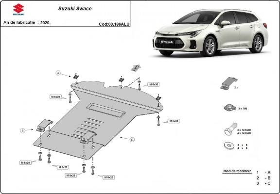 Aluminum catalytic converter guard/cat lock for Suzuki Swace