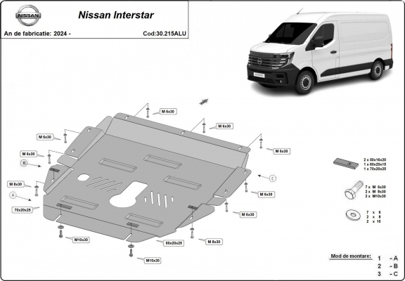 Aluminium  sump guard for Nissan Interstar