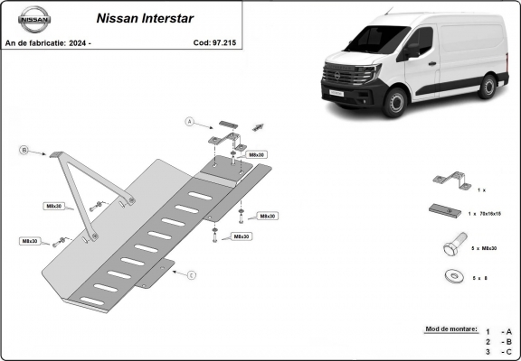 Catalytic converter guard/cat lock, system STOP&GO, EGR for Nissan Interstar