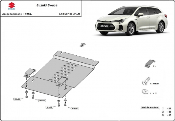 Aluminum catalytic converter guard/cat lock for Suzuki Swace