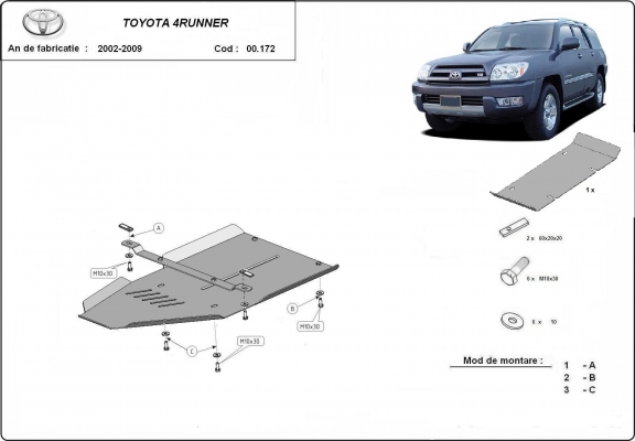 Steel gearbox guard for Toyota 4Runner
