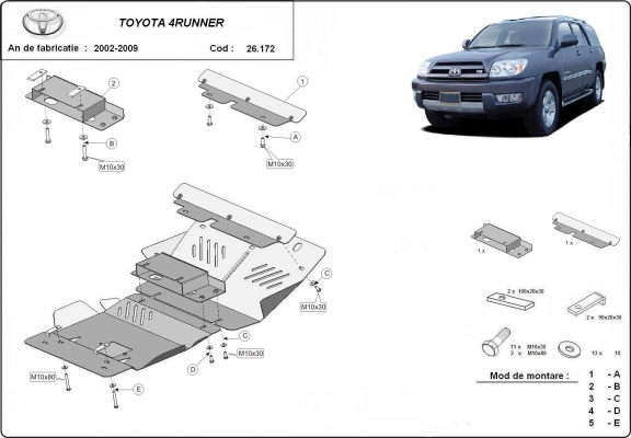Steel sump guard for Toyota 4Runner