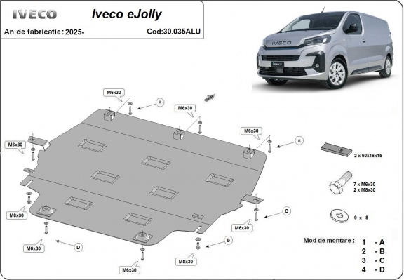 Aluminium  sump guard for Iveco eJolly
