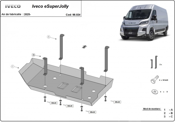 Steel AdBlue tank guard for Iveco eSuperJolly
