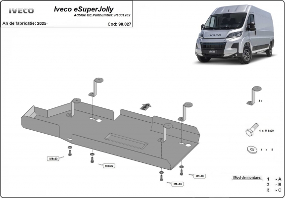 Steel AdBlue tank guard for Iveco eSuperJolly