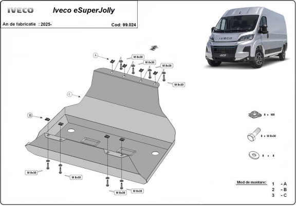 Steel fuel tank guard  for Iveco eSuperJolly