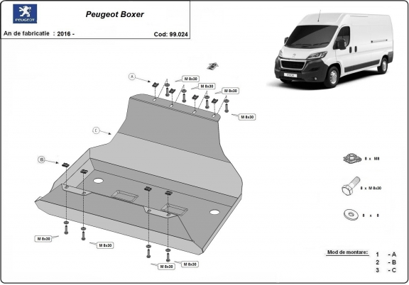Steel fuel tank guard  for Peugeot Boxer