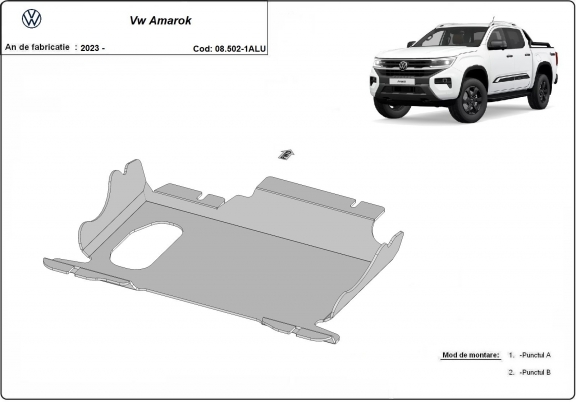 Aluminum sump guard for Volkswagen Amarok
