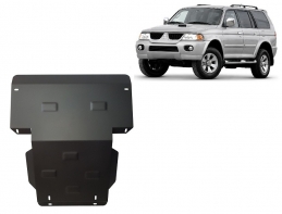 Steel sump guard for the protection of the engine and the radiator for Mitsubishi Shogun Sport 1