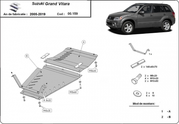 Steel sump guard for Suzuki Grand Vitara - promotional package