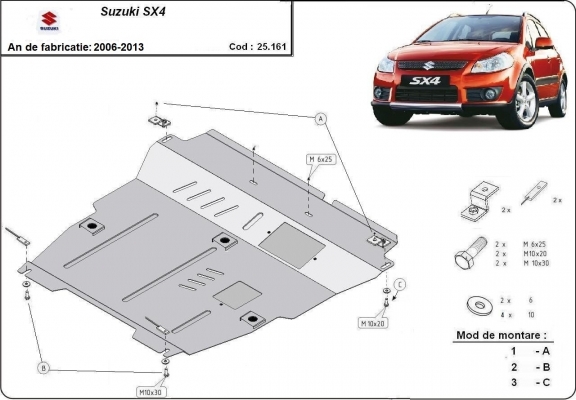 Steel sump guard for Suzuki SX 4