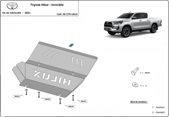 Aluminum radiator guard for Toyota Hilux Invincible