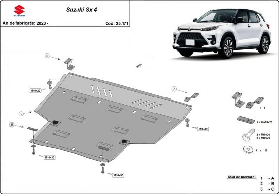 Steel sump guard for Suzuki SX 4 - promotional package