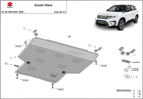 Steel sump guard for Suzuki Vitara - promotional package