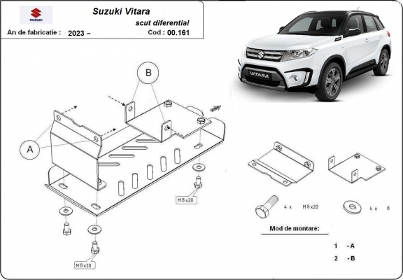 Steel sump guard for Suzuki Vitara - promotional package
