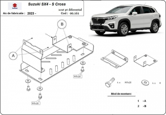 Steel sump guard for Suzuki S-Cross - promotional package