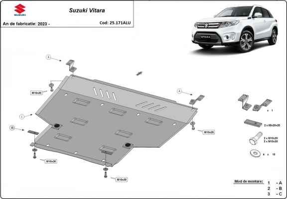 Aluminium sump guard for Suzuki Vitara - promotional package
