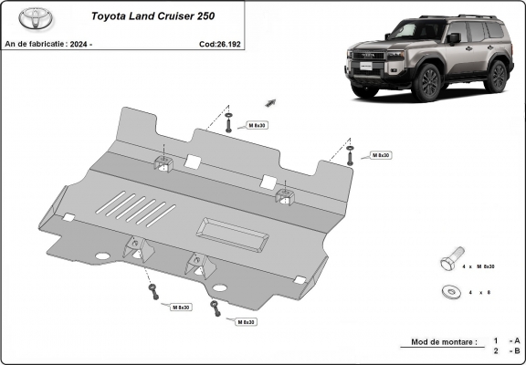 Steel sump guard for Toyota Land Cruiser - promotional package