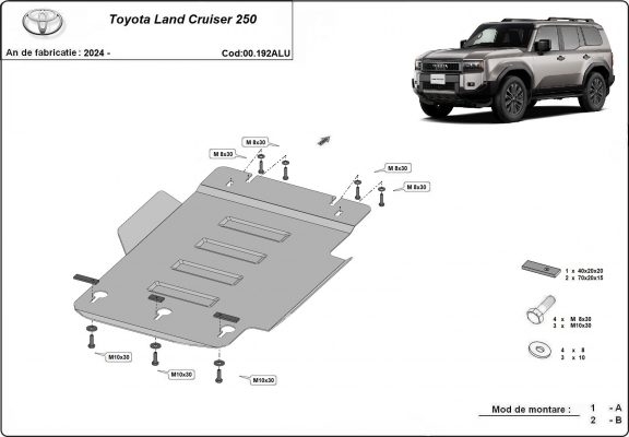 Aluminium sump guard for Toyota Land Cruiser - promotional package