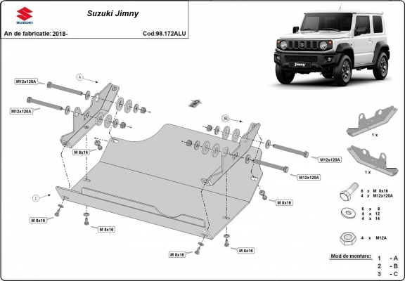 Sump guard for Suzuki Jimny - aluminium