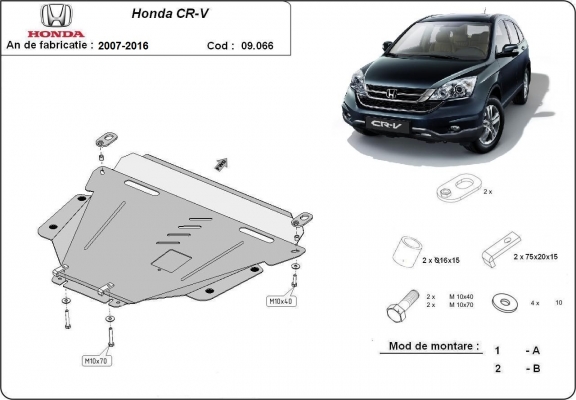 Steel sump guard for Honda CR-V Gen 3