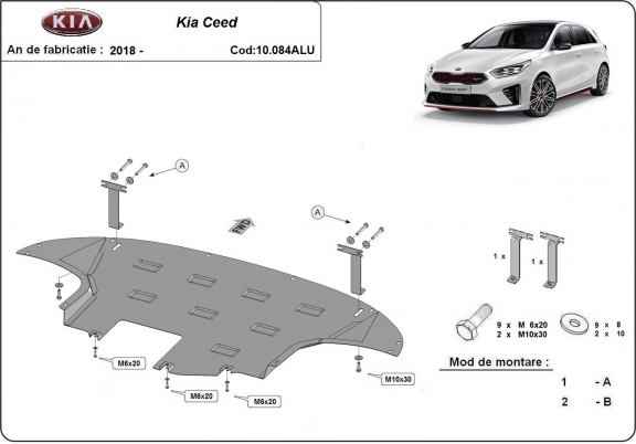 Aluminum sump guard for Kia C eed