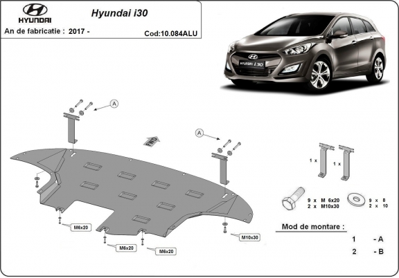 Aluminum sump guard for Hyundai i30