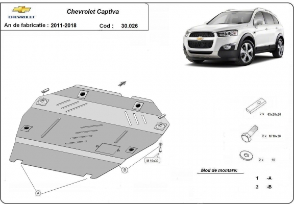 Steel sump guard for Chevrolet Captiva