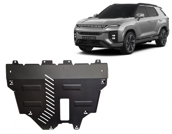 Steel sump guard for KGM Actyon