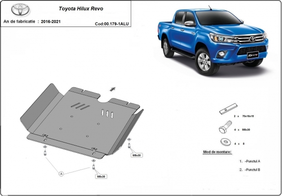 Aluminum gearbox guard for Toyota Hilux Revo