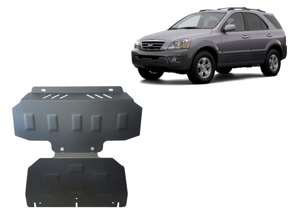 Steel sump guard for the protection of the engine and the radiator for Kia Sorento