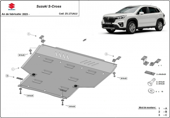 Aluminum sump guard for Suzuki S-Cross