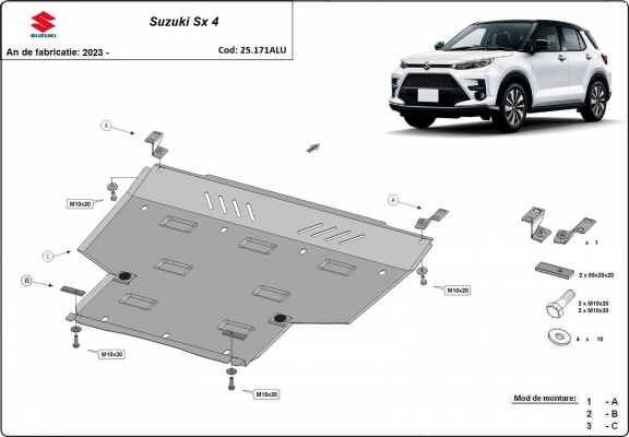 Aluminum sump guard for Suzuki SX4 