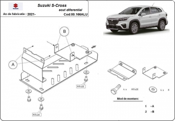 Aluminum diferential guard for Suzuki S-Cross