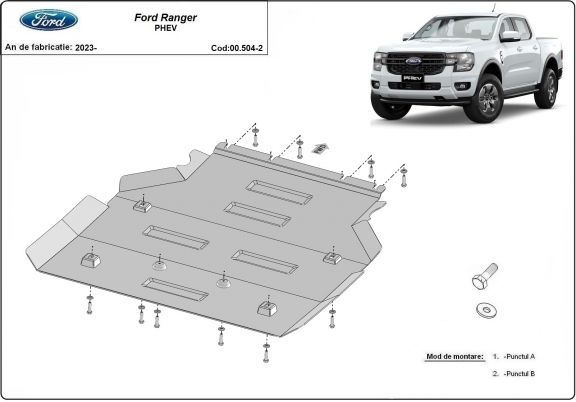 Steel gearbox guard for Ford Ranger