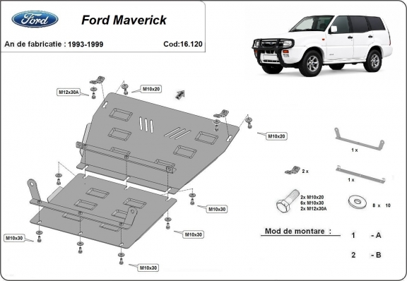 Steel sump guard for Ford Maverick