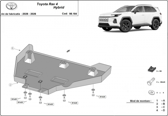 Steel differential guard for Toyota RAV 4 Hybrid