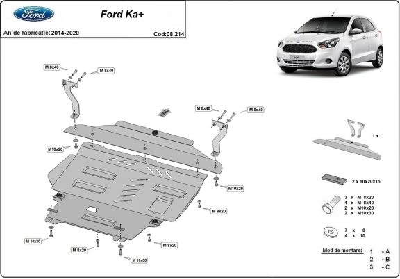 Steel sump guard for Ford KA+
