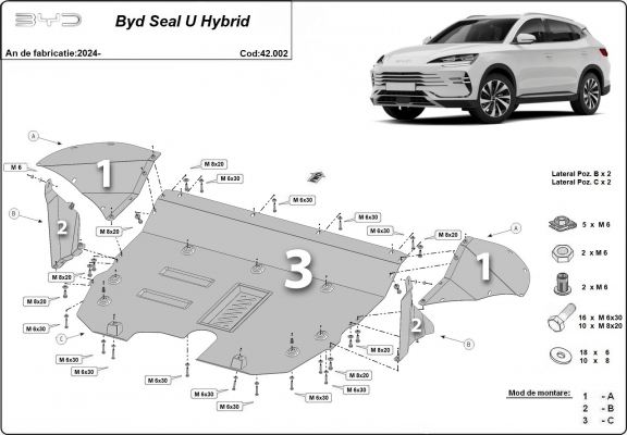 Steel sump guard for BYD Seal U - DM-i