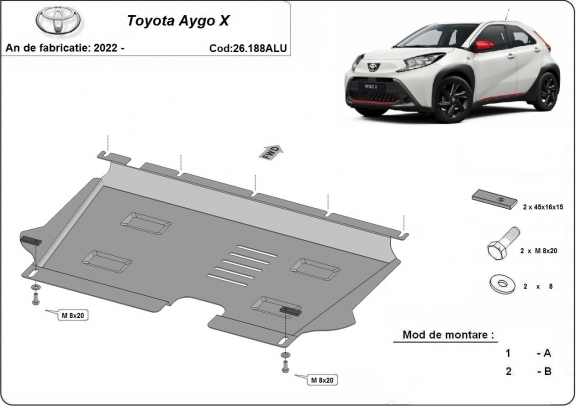 Aluminium  sump guard for Toyota Aygo X