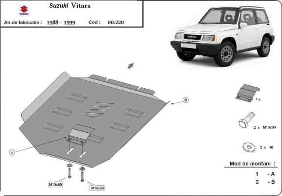 Steel gearbox guard for Suzuki Vitara