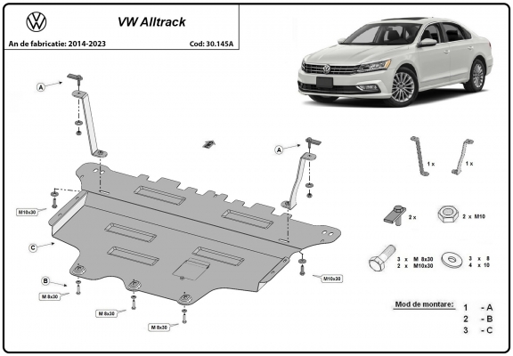 Steel sump guard for VW Passat Alltrack