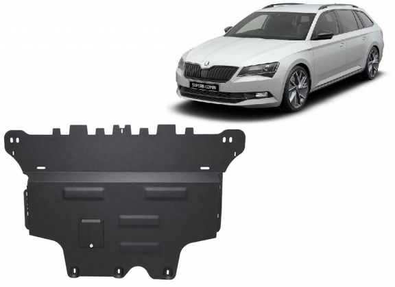 Steel sump guard for Skoda Superb