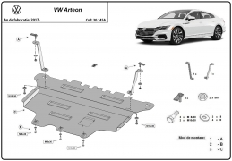 Steel sump guard for VW Arteon 