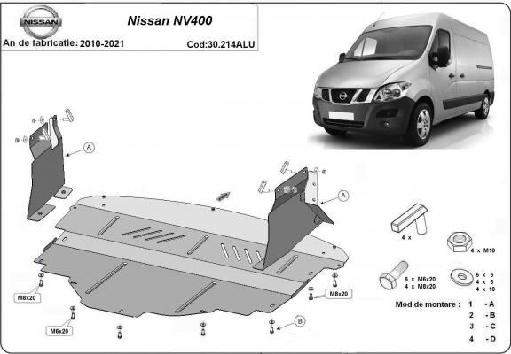 Aluminium  sump guard for Nissan NV400