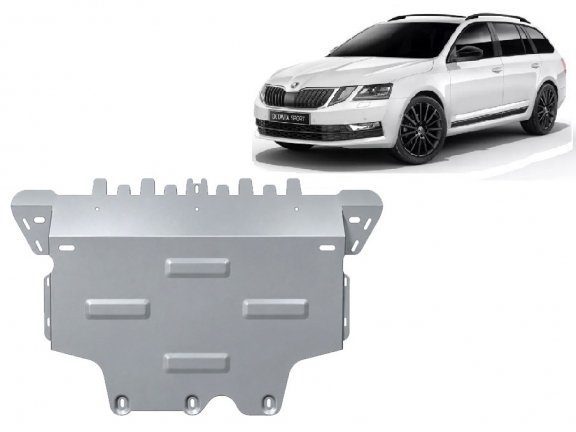 Aluminum sump guard for the protection of the engine and the gearbox for Skoda Octavia 3