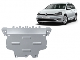 Aluminum sump guard for the protection of the engine and the gearbox for VW Golf 7