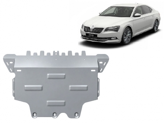 Aluminum sump guard for Skoda Superb III