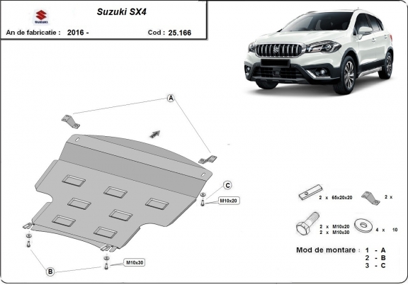 Steel sump guard for Suzuki SX4